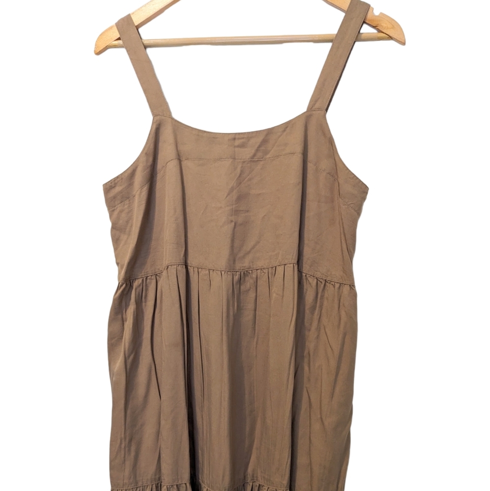 The Drop Britt Tiered Maxi Boho Flowy Dress Mushroom Brown Medium NWT - Picture 5 of 10